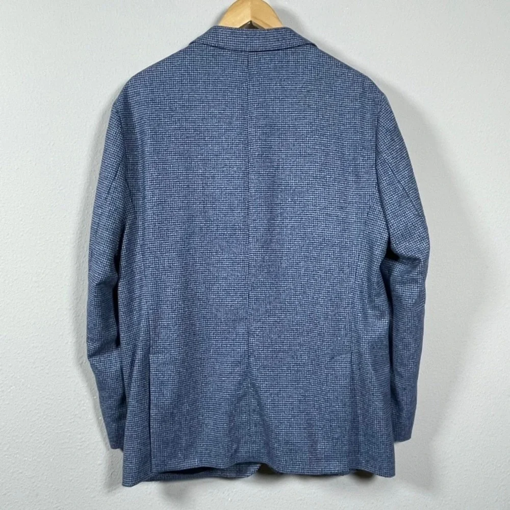 Jos. A. Bank 1905 Blazer Mens 43R Unstructured Blue Wool Silk Linen Tailored Fit
